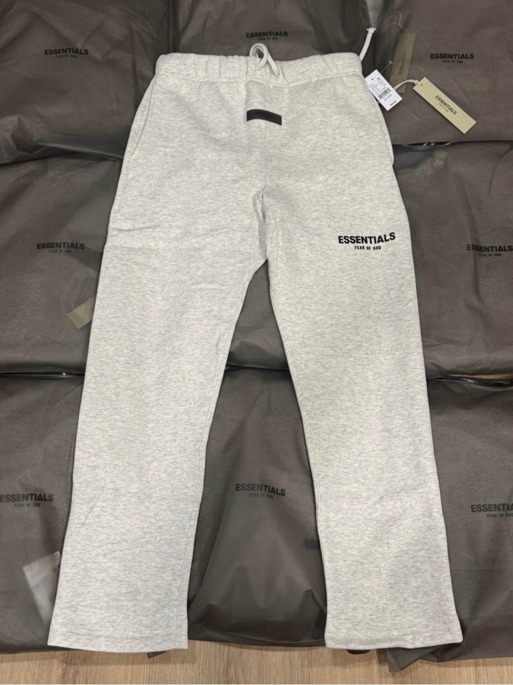 Essentials Men's Light (oatmeal) Gray Fleece Joggers with Logo